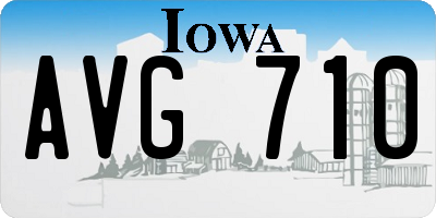 IA license plate AVG710