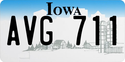 IA license plate AVG711