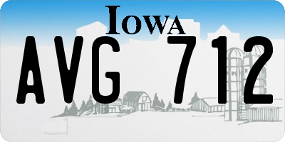IA license plate AVG712
