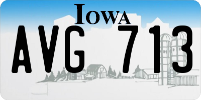IA license plate AVG713