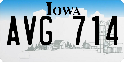 IA license plate AVG714