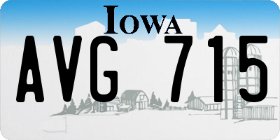 IA license plate AVG715