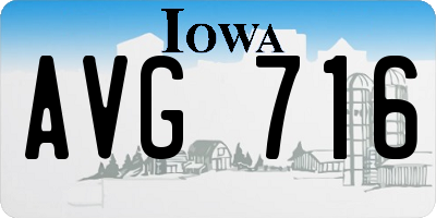 IA license plate AVG716