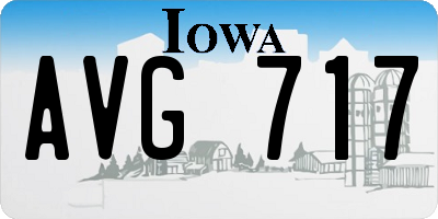IA license plate AVG717