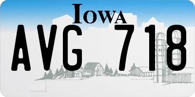 IA license plate AVG718