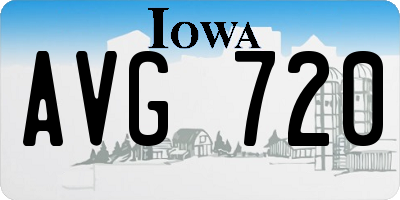 IA license plate AVG720