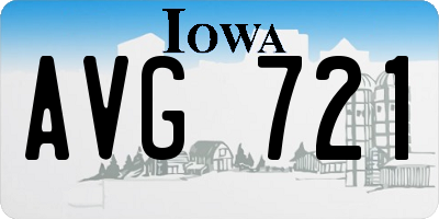 IA license plate AVG721
