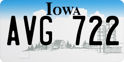IA license plate AVG722