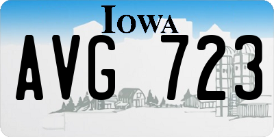 IA license plate AVG723