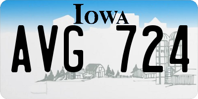 IA license plate AVG724