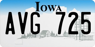 IA license plate AVG725