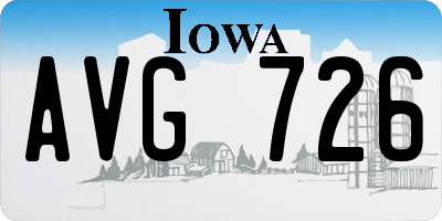 IA license plate AVG726