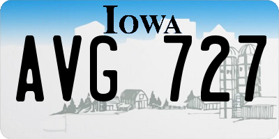 IA license plate AVG727