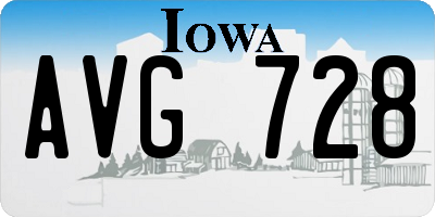 IA license plate AVG728