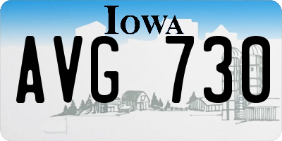 IA license plate AVG730