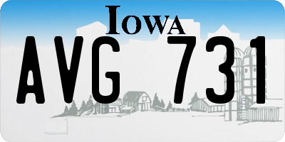 IA license plate AVG731