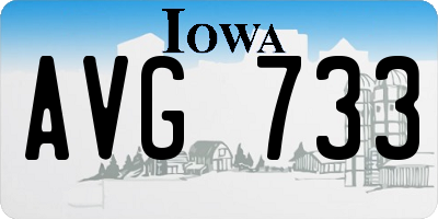 IA license plate AVG733