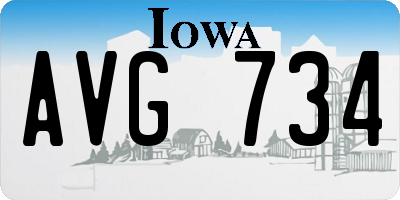 IA license plate AVG734