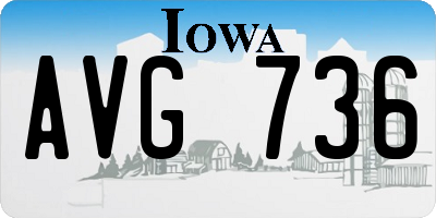 IA license plate AVG736
