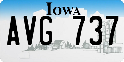 IA license plate AVG737