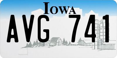 IA license plate AVG741