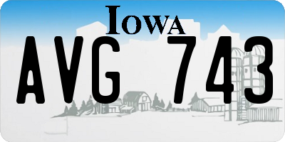 IA license plate AVG743