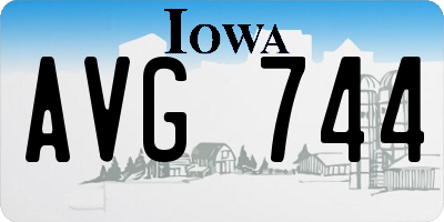 IA license plate AVG744