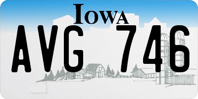 IA license plate AVG746