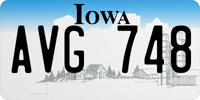IA license plate AVG748
