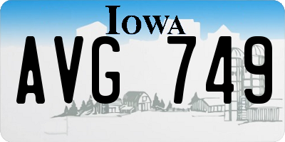 IA license plate AVG749