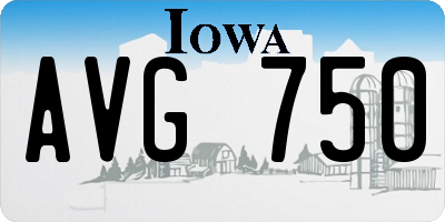 IA license plate AVG750
