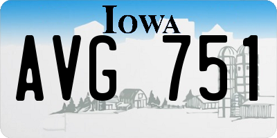 IA license plate AVG751