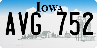 IA license plate AVG752