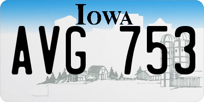 IA license plate AVG753