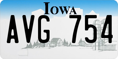 IA license plate AVG754