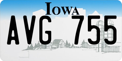 IA license plate AVG755