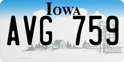 IA license plate AVG759