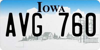 IA license plate AVG760
