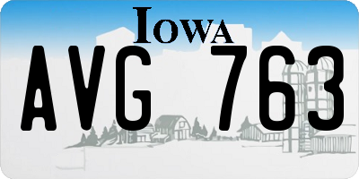 IA license plate AVG763