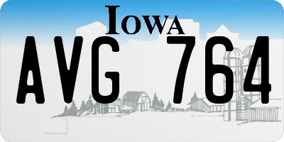 IA license plate AVG764