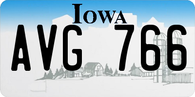 IA license plate AVG766