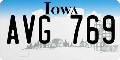 IA license plate AVG769