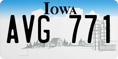 IA license plate AVG771