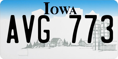 IA license plate AVG773