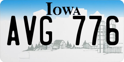 IA license plate AVG776