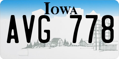 IA license plate AVG778