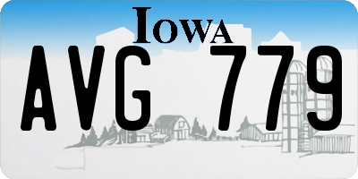 IA license plate AVG779