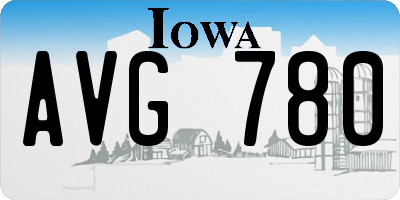 IA license plate AVG780