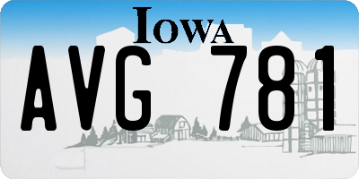 IA license plate AVG781