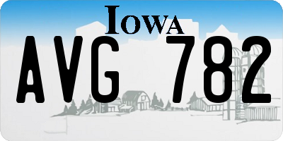 IA license plate AVG782